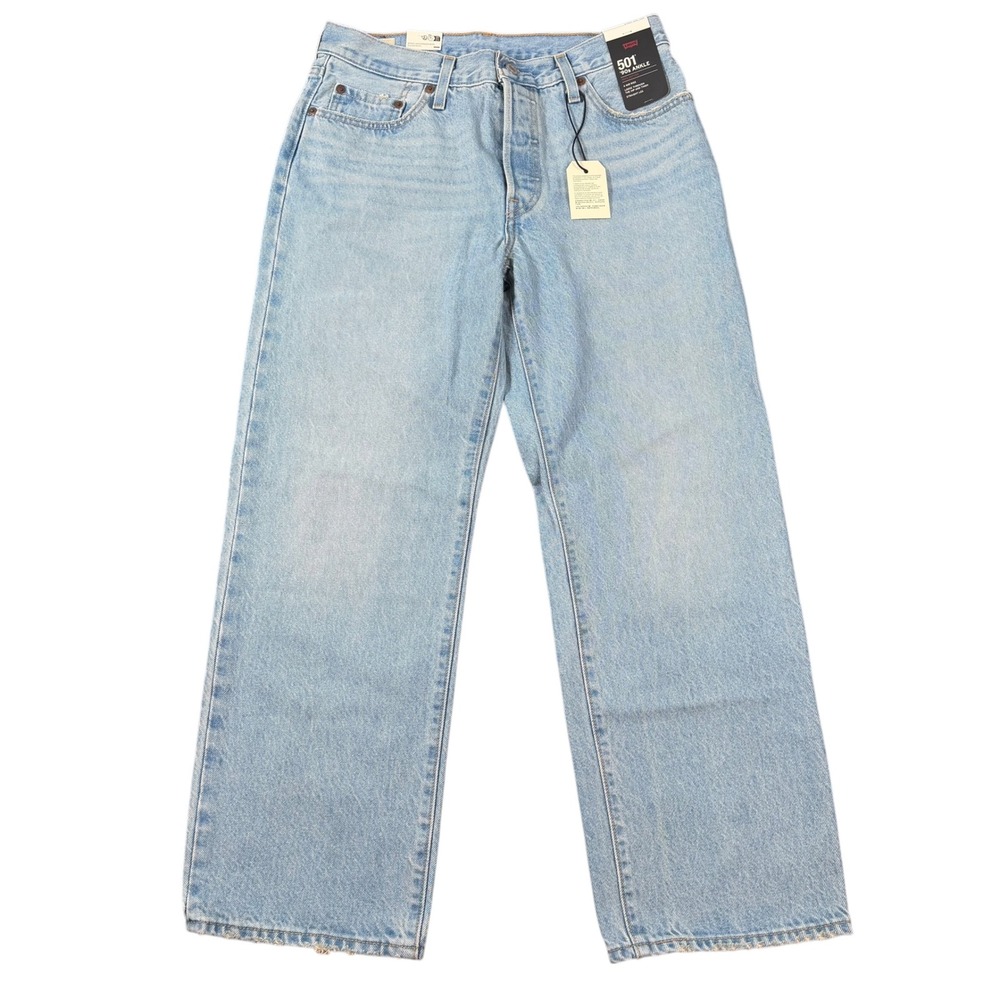 Levi Women 501 90s Ankle Light Wash Straight Leg Jeans Size 28x27